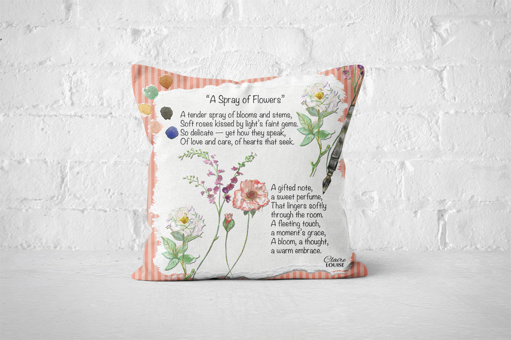 A Spray of Flowers Cushion - The Painted Poem