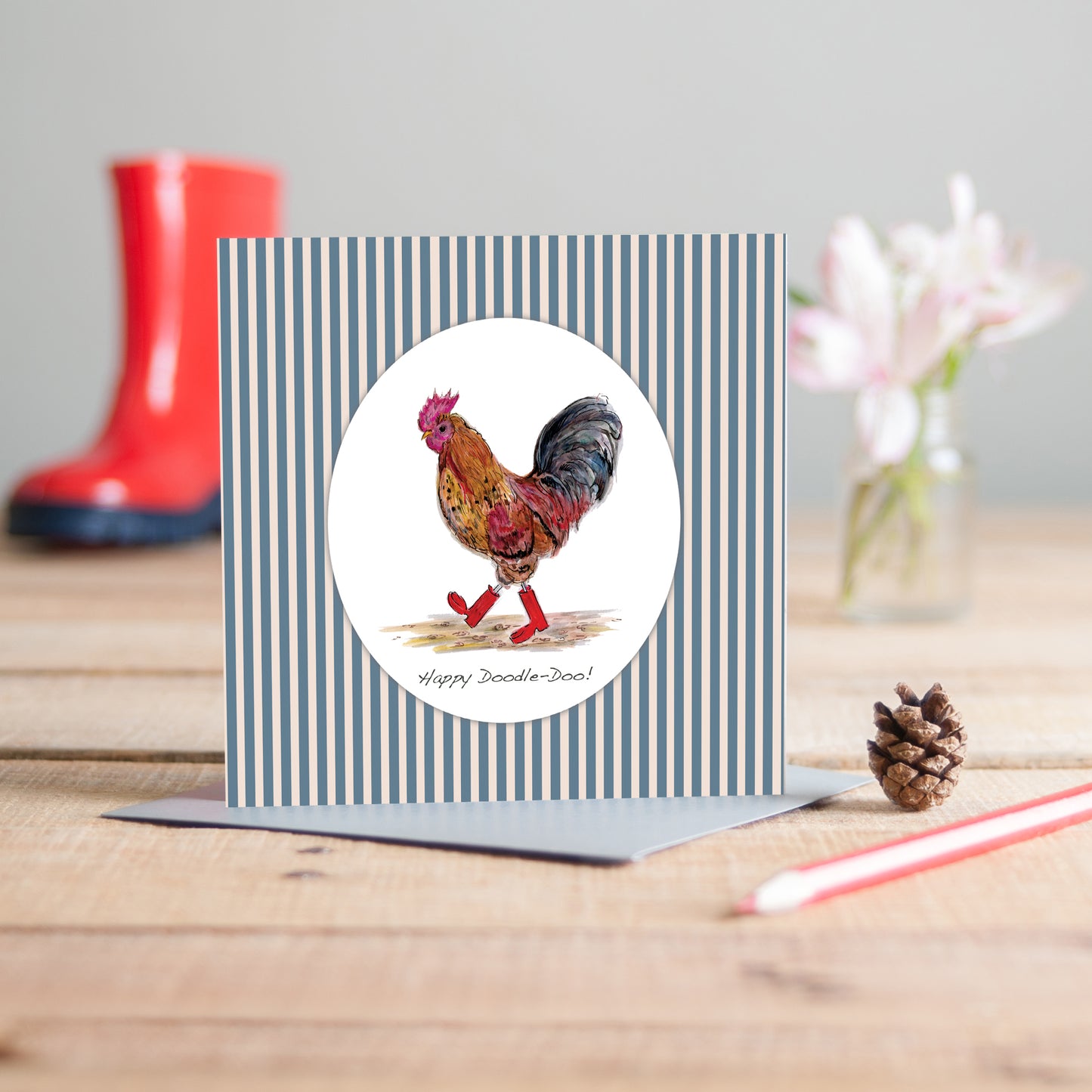 Cockerel In Boots Greeting Card - Pack of 6