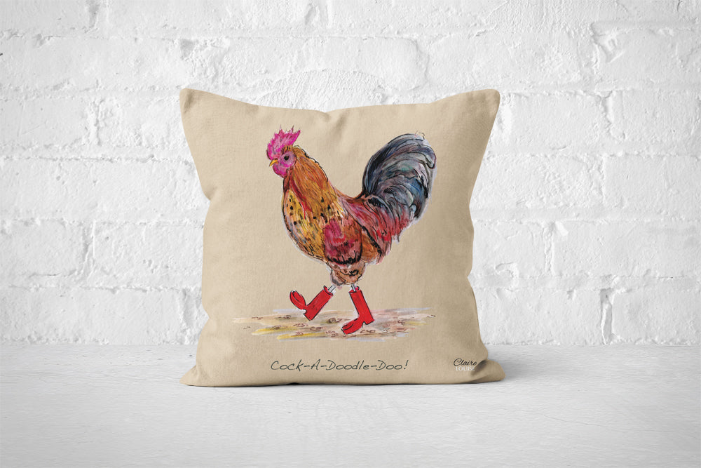 Cockerel in Boots Cushion