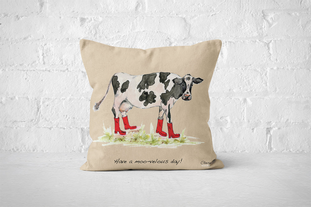 Cow in Boots Cushion