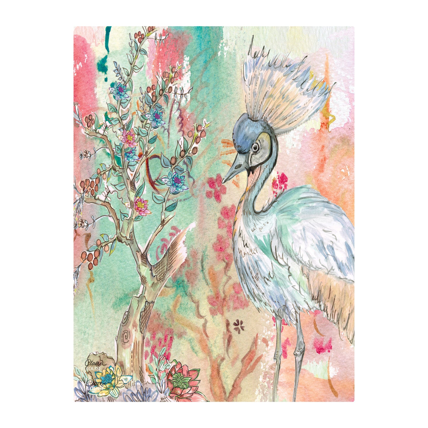 Blue Bird Glass Wall Art