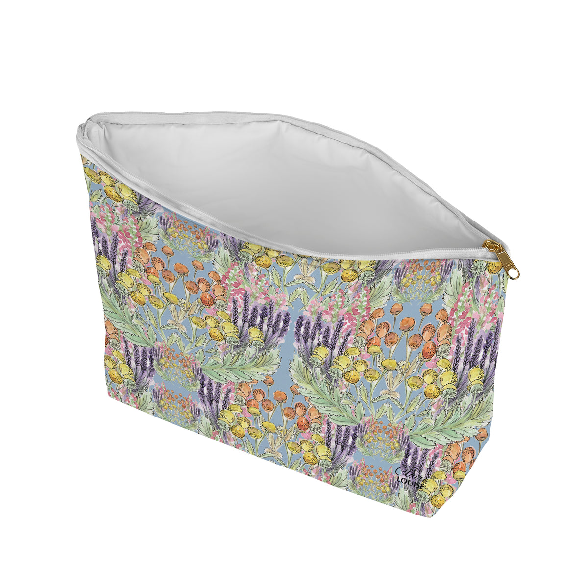 Blue Garden Blooms Cosmetic Bag