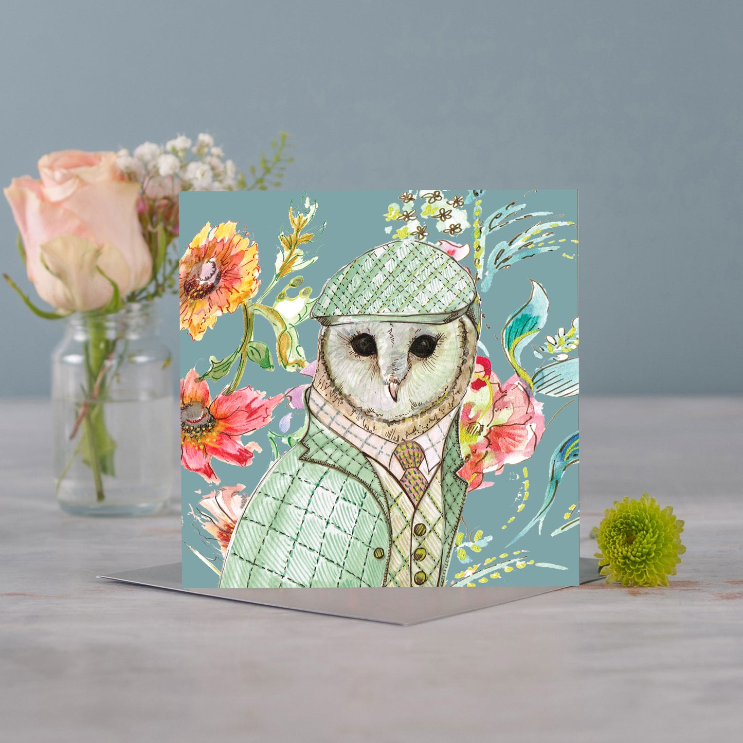 Cottage Owl Greetings Card - Pack of 6