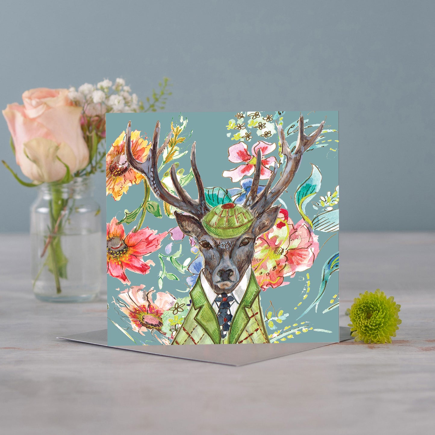Cottage Stag Greetings Card - Pack of 6