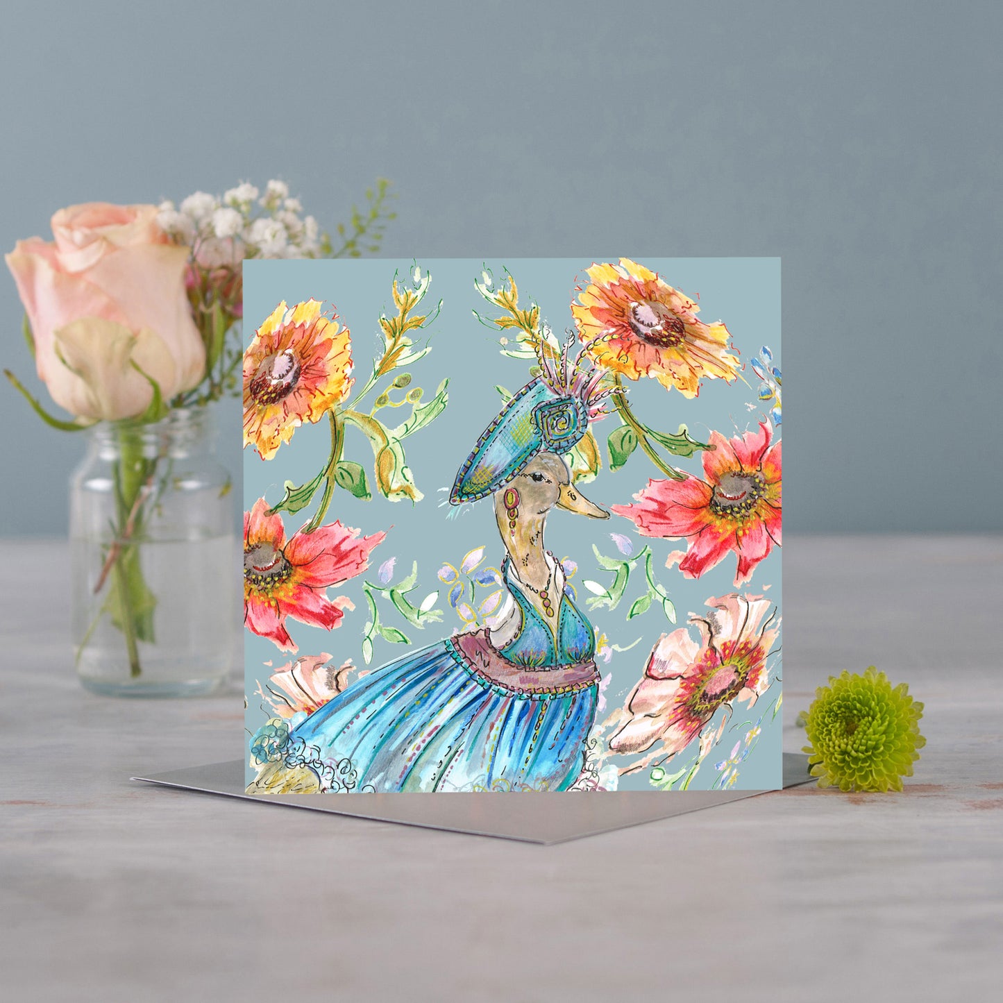 Cottage Duck Greetings Card - Pack of 6