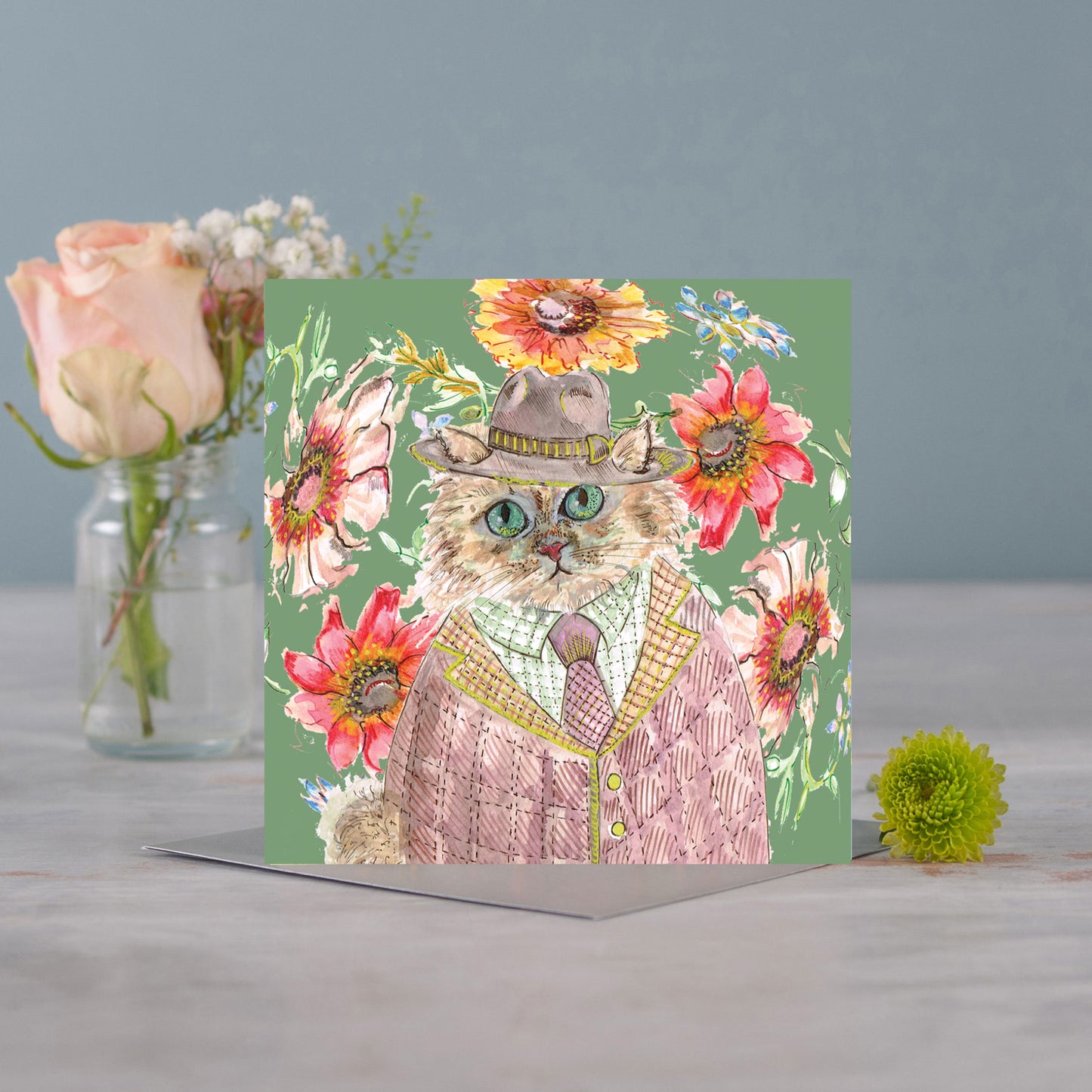 Cottage Cat Greetings Card - Pack of 6