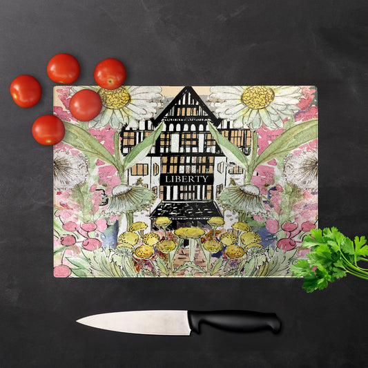 Liberty In Full Bloom Glass Chopping Board