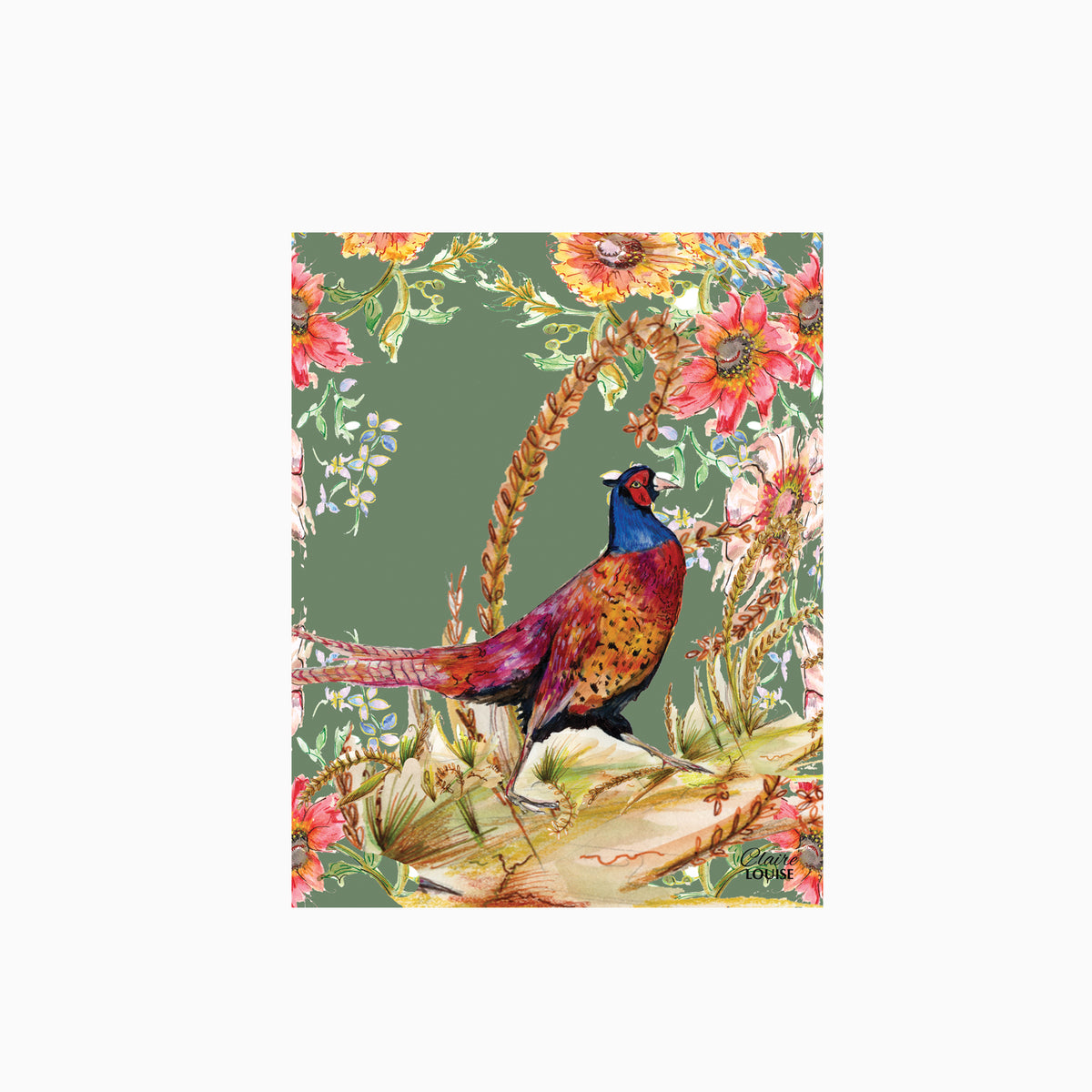 Whimsical Pheasant Kitchen Glass Splashback