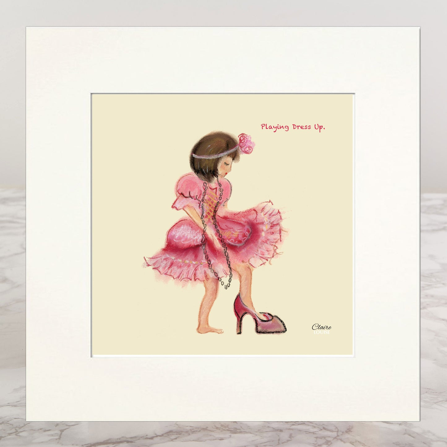 Playing Dress UP Mounted Print