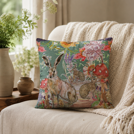 Whimsical Hare Cushion
