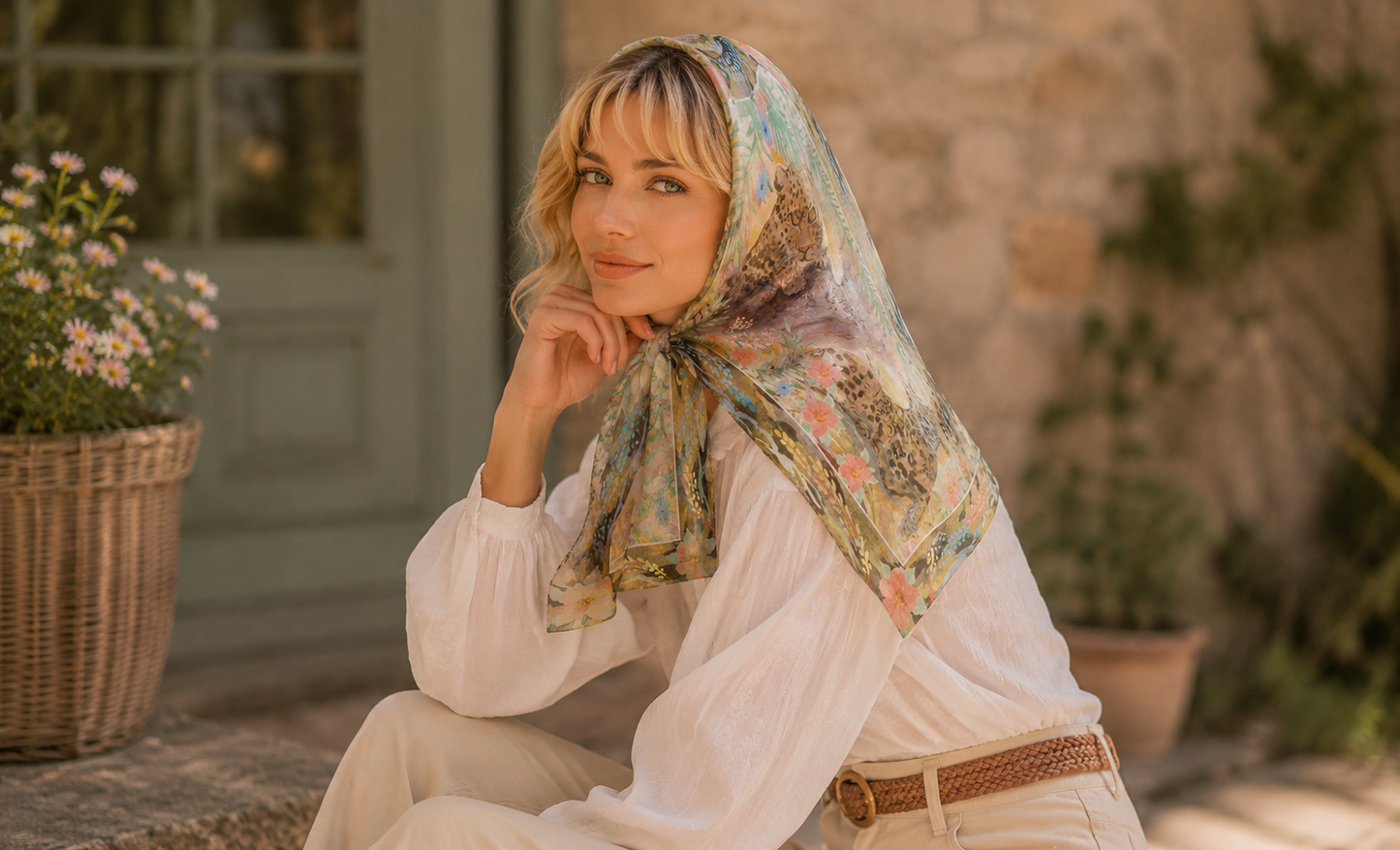 Leopard in the Jungle Scarf