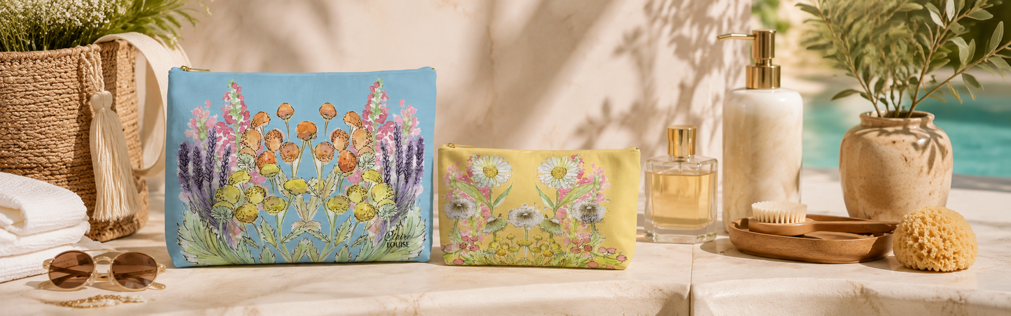 Prairie Powder Blue Cosmetic Bag