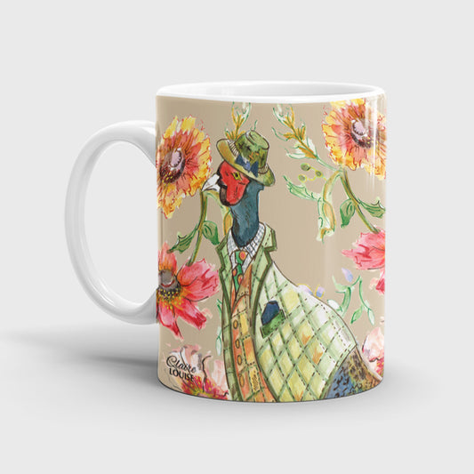 Cottage Floral Pheasant Ceramic Mug