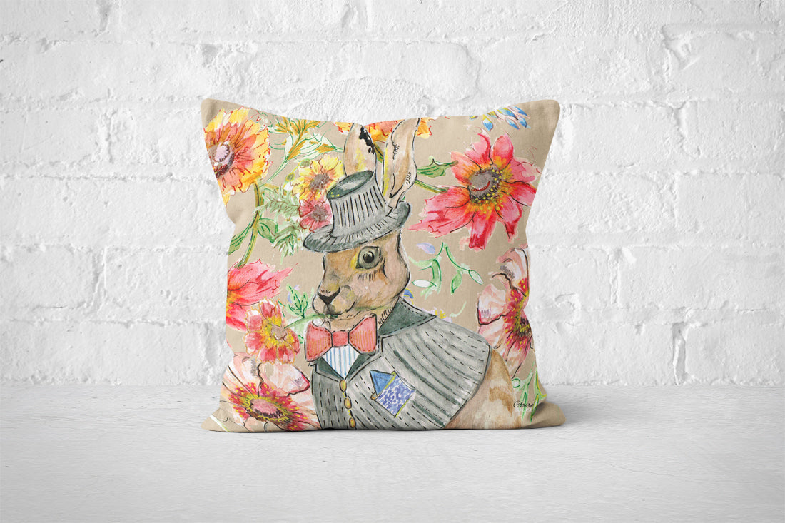 Cottage Floral Hare Cushion