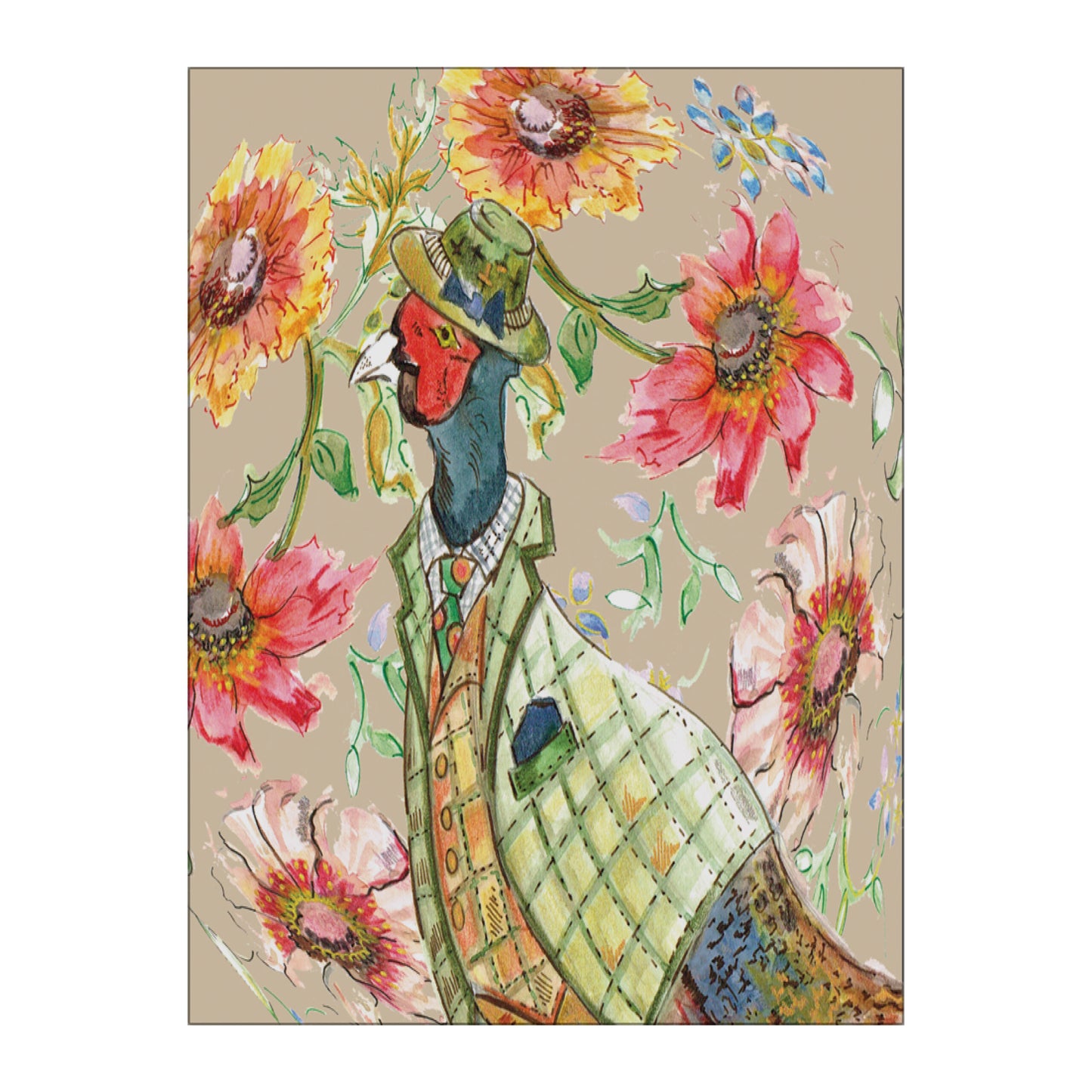 Cottage Pheasant Glass Wall Art