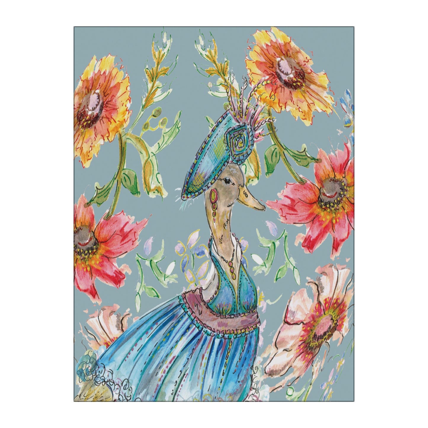 Cottage Duck Glass Wall Art