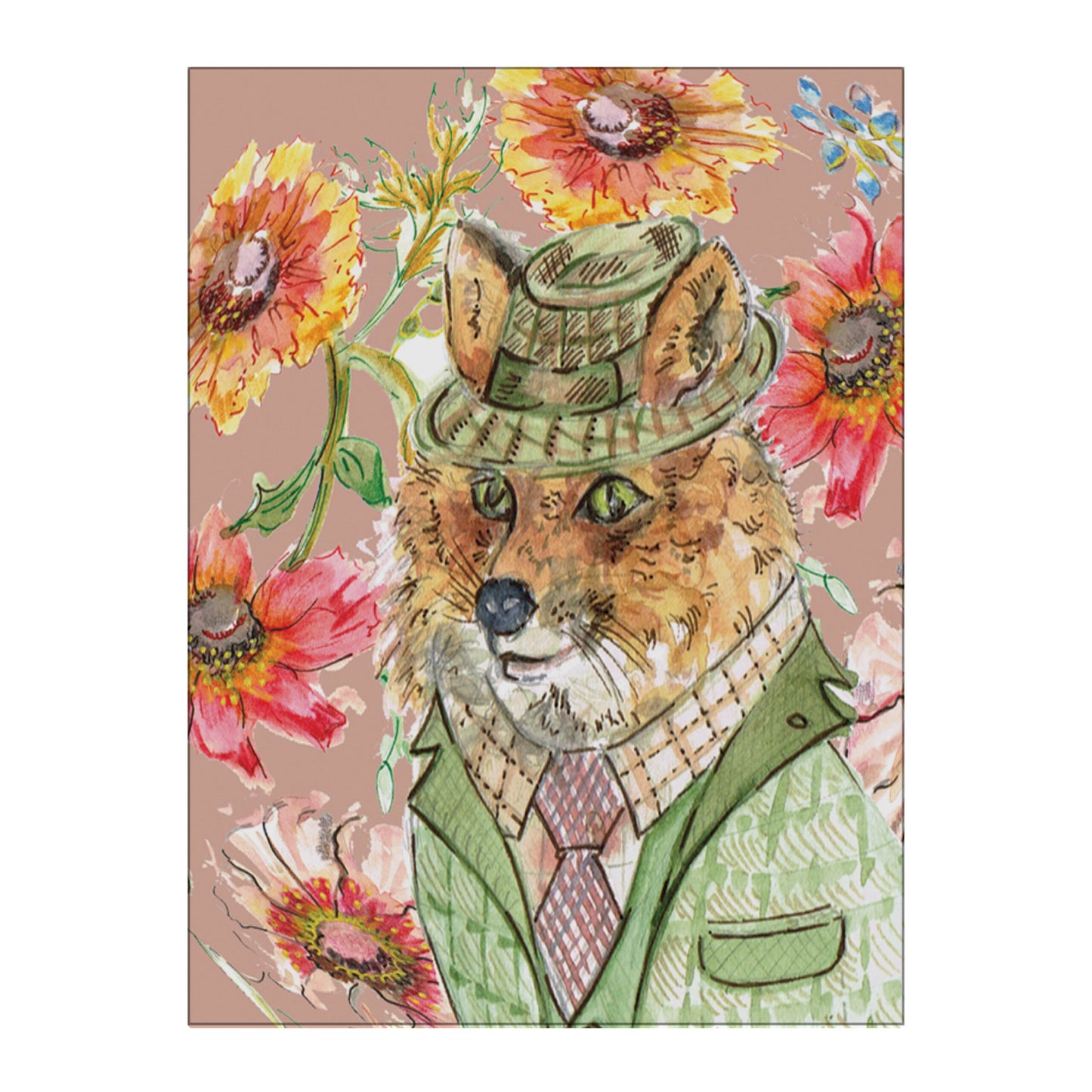 Cottage Fox Glass Wall Art