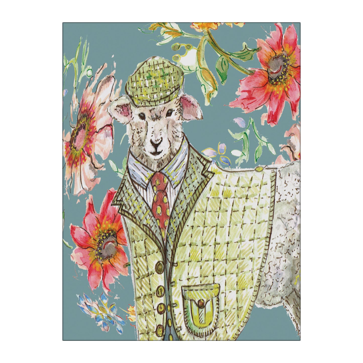 Cottage Sheep Glass Wall Art