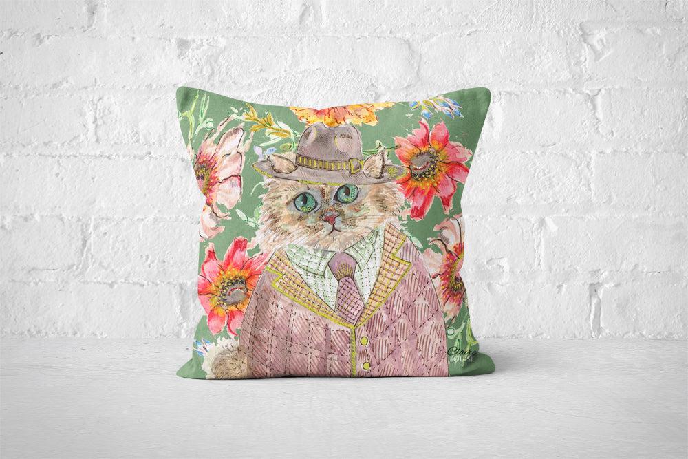 Cottage Floral Cat Cushion