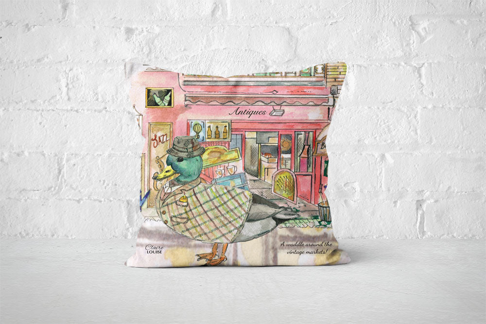 Duck In The City Cushion