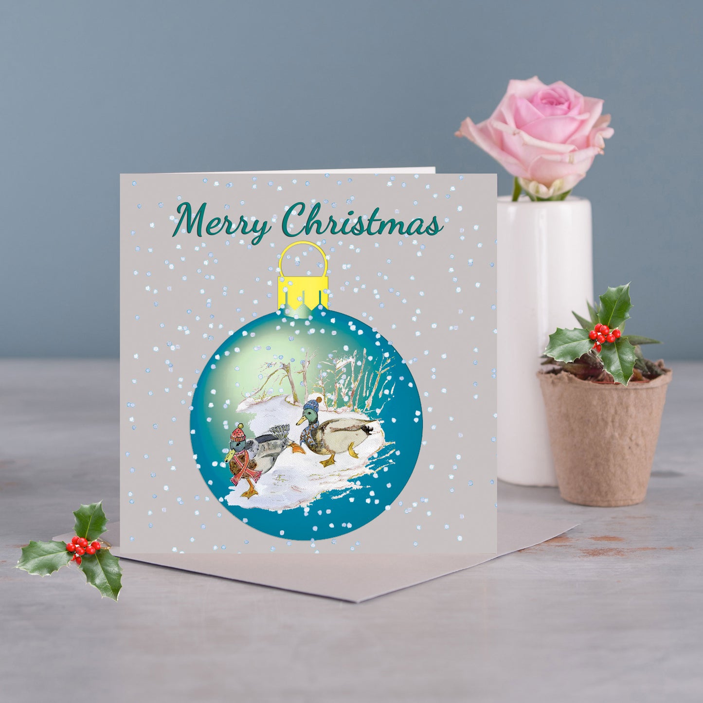 Christmas Bauble Ducks Card - Pack of 6