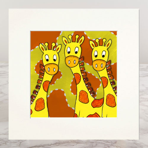 Giraffe Mounted Print