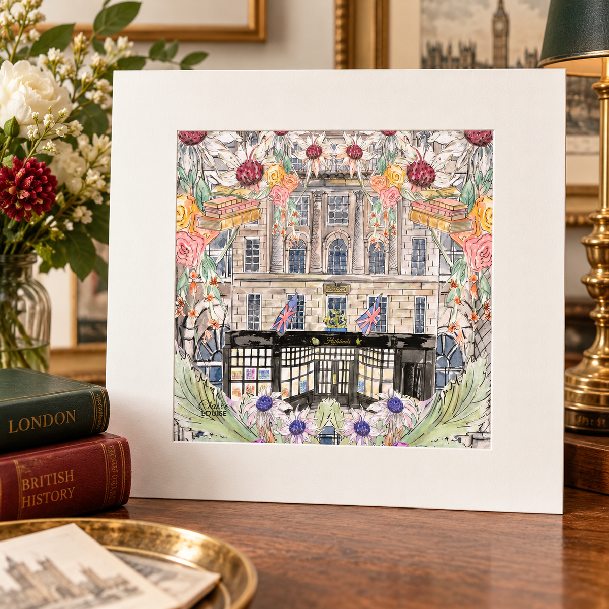 Hatchards In Full Bloom Mounted Print
