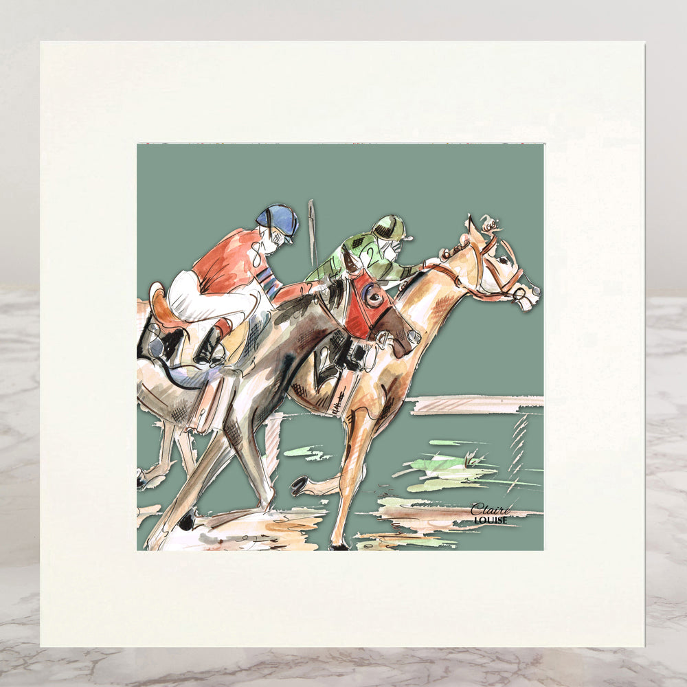 Home Straight Mounted Print