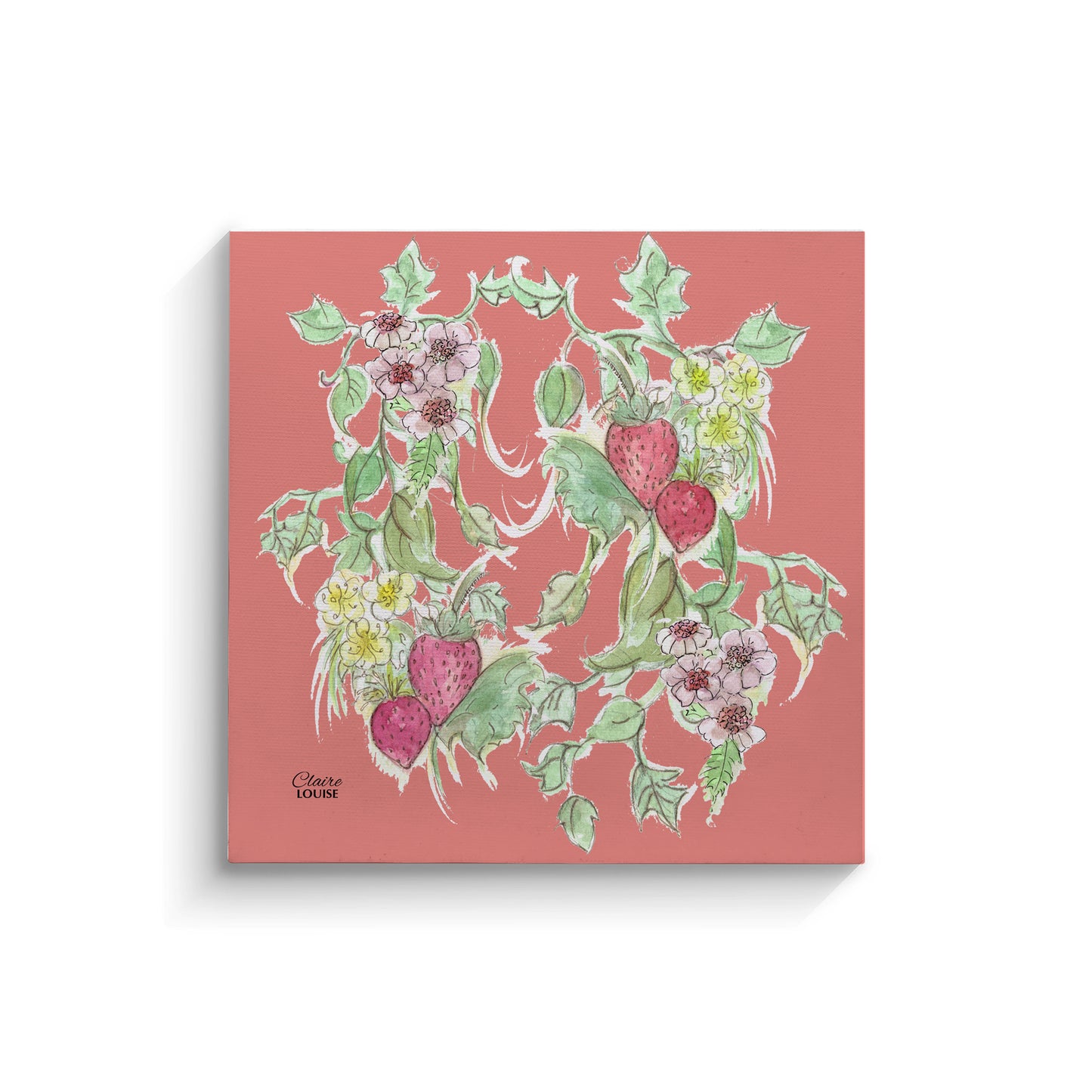 Strawberries & Cream Bloom Canvas Print