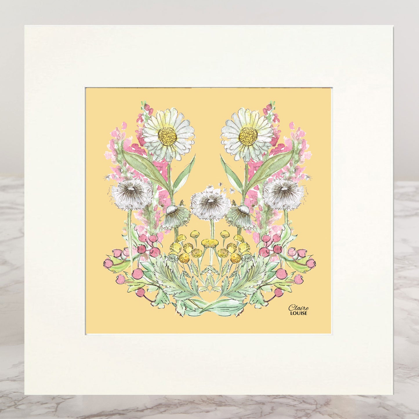 Buttercream Bloom Mounted Print
