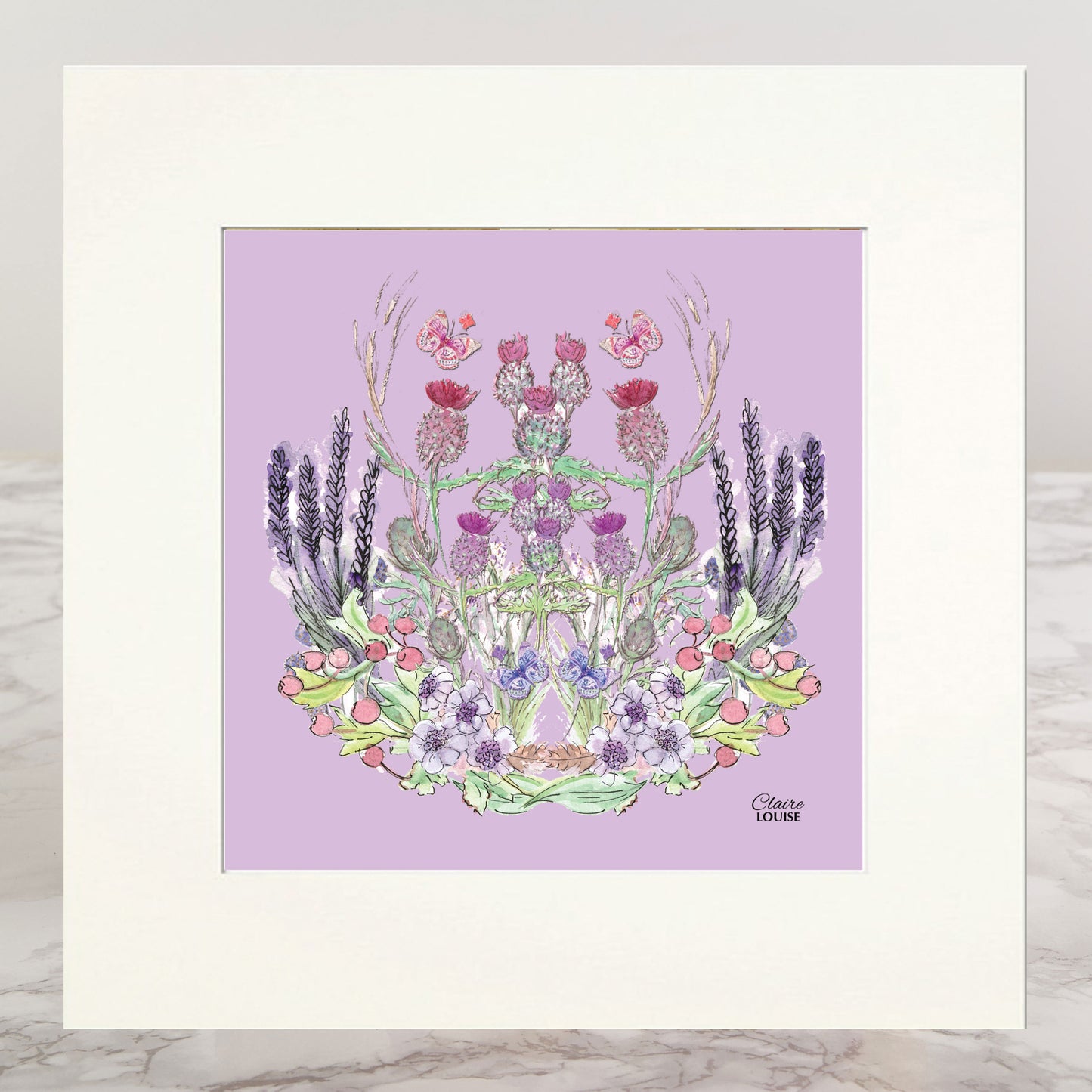 Thistle Bloom Mounted Print