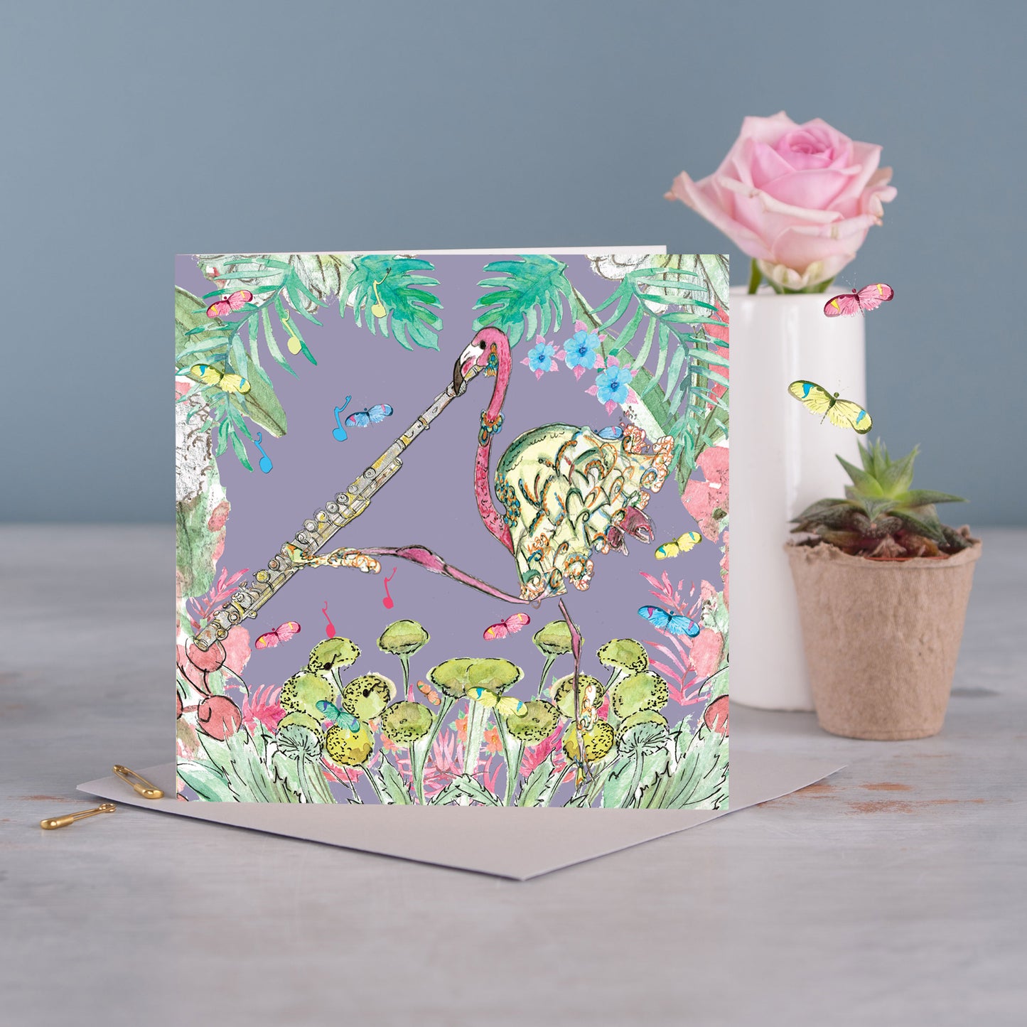 Florence The Flamingo Greeting Card - Pack of 6