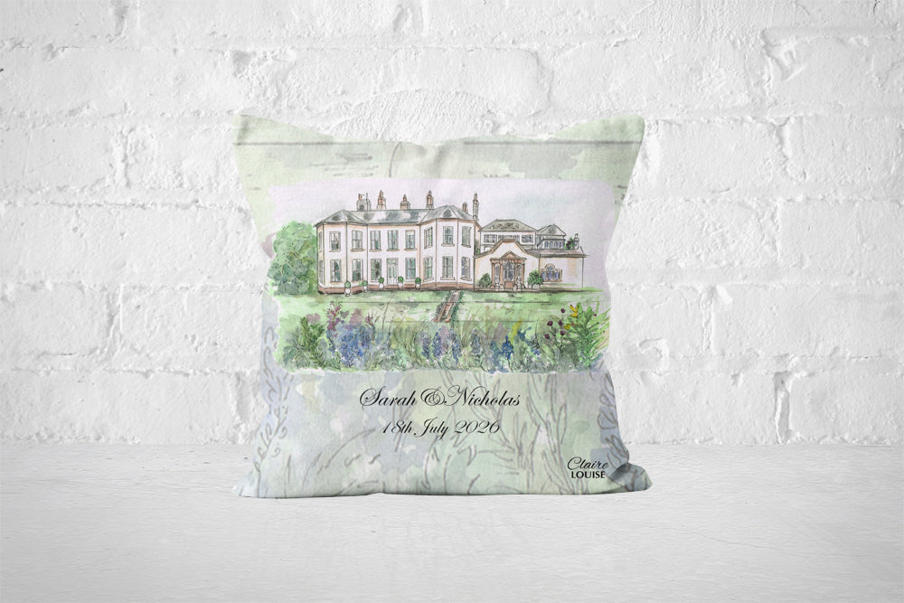 Lartington Hall in Bloom Wedding Cushion