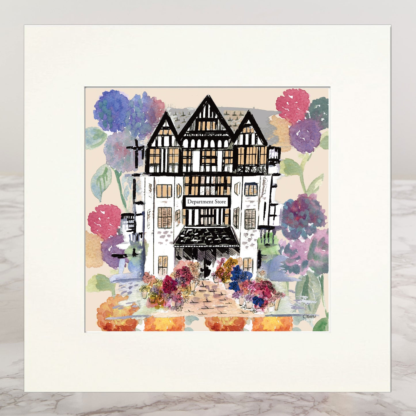 Liberty inspired shop window Mounted Print