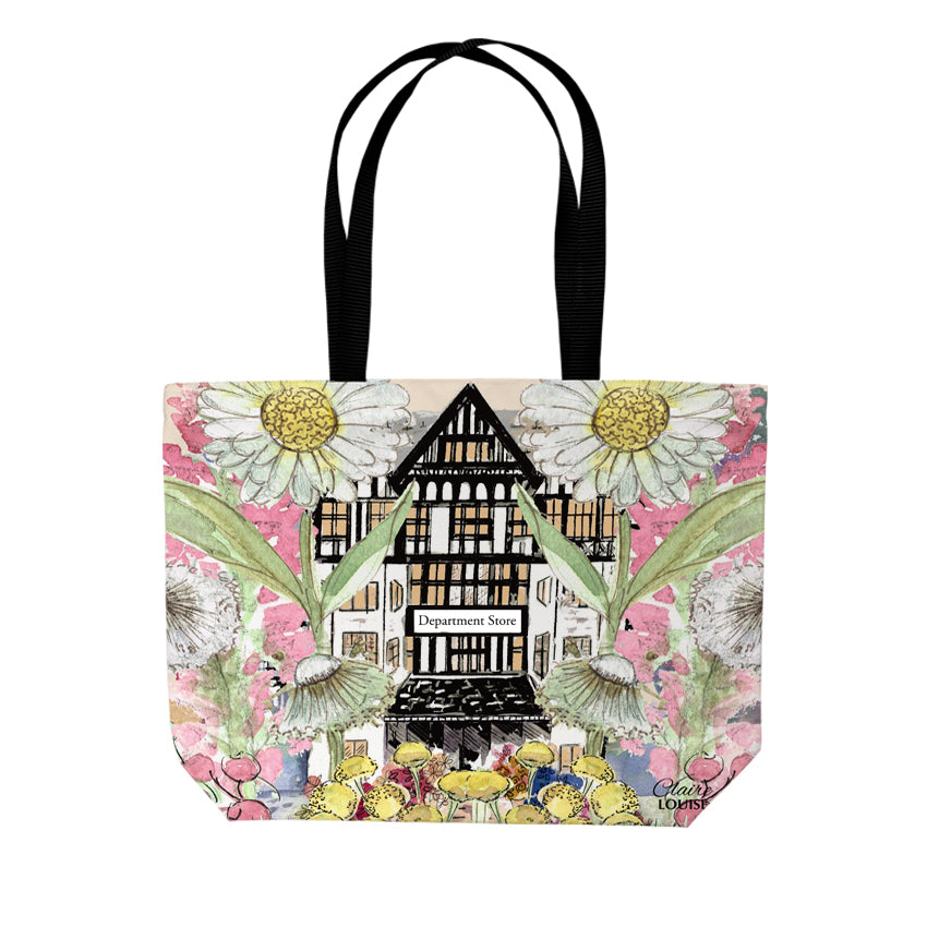 Liberty inspired double sided print shopper