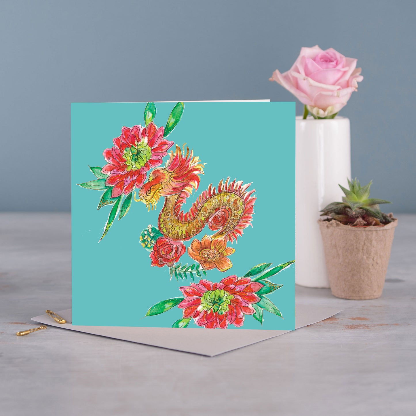 Red Dragon Greetings Card - Pack of 6
