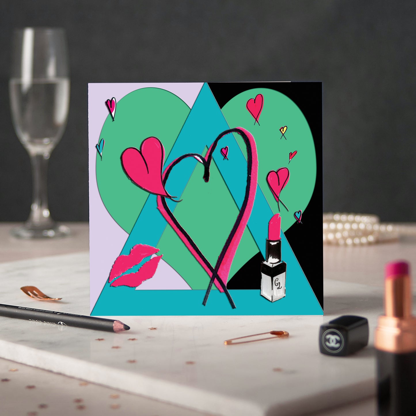 Lipstick Love Greeting Card - Pack of 6