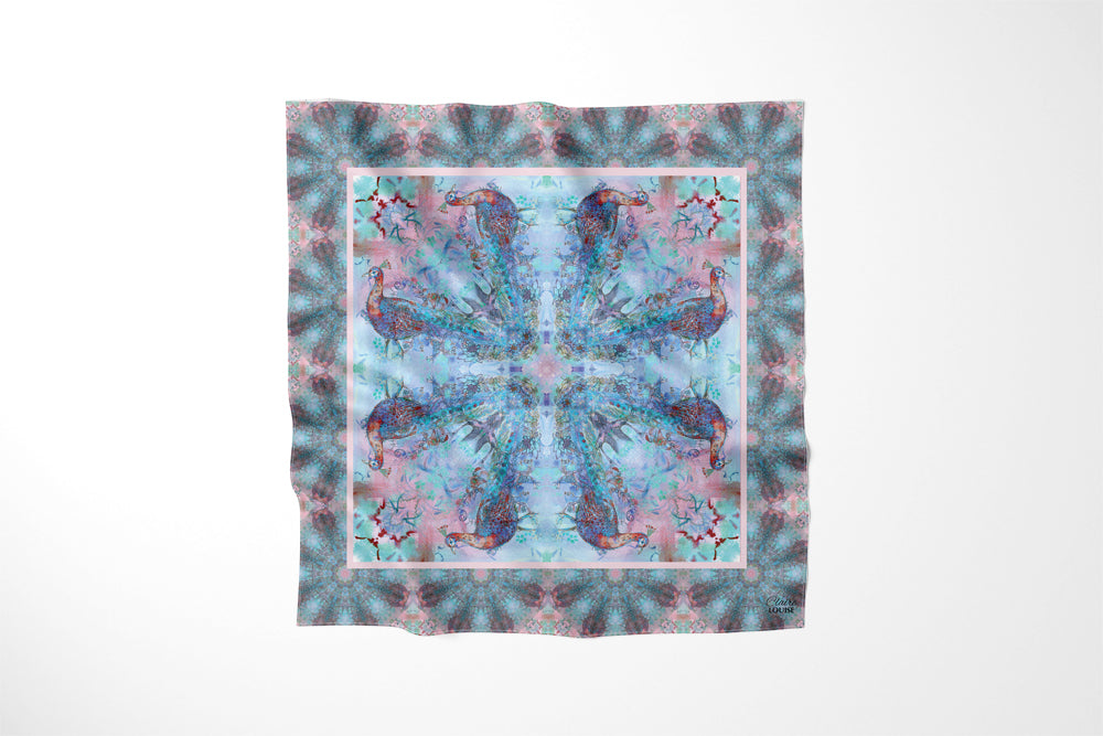 Ornamental Peacock Salvia Blue Scarf