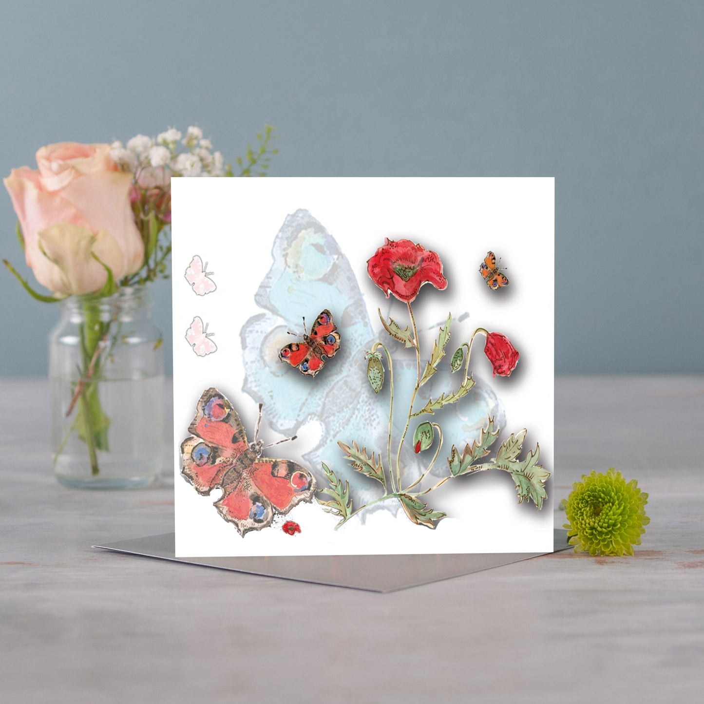 Poppies Greeting Card (White) - Pack of 6