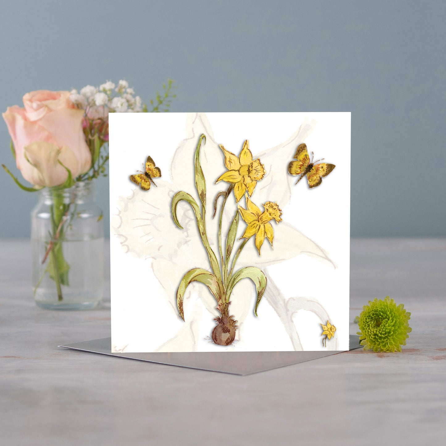 Daffodil Greeting Card (White) - Pack of 6