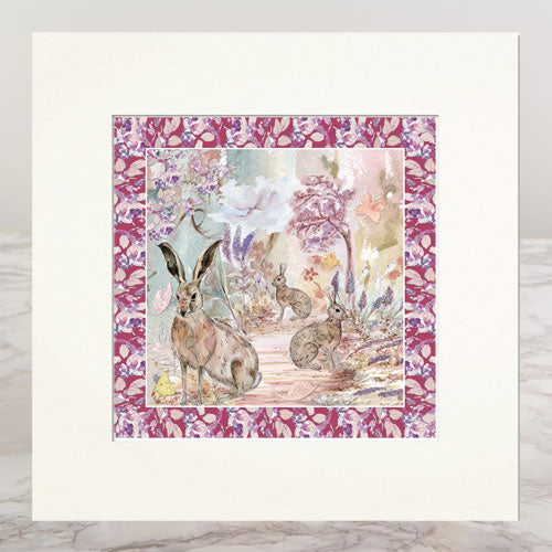 Wild Hare Mounted Print