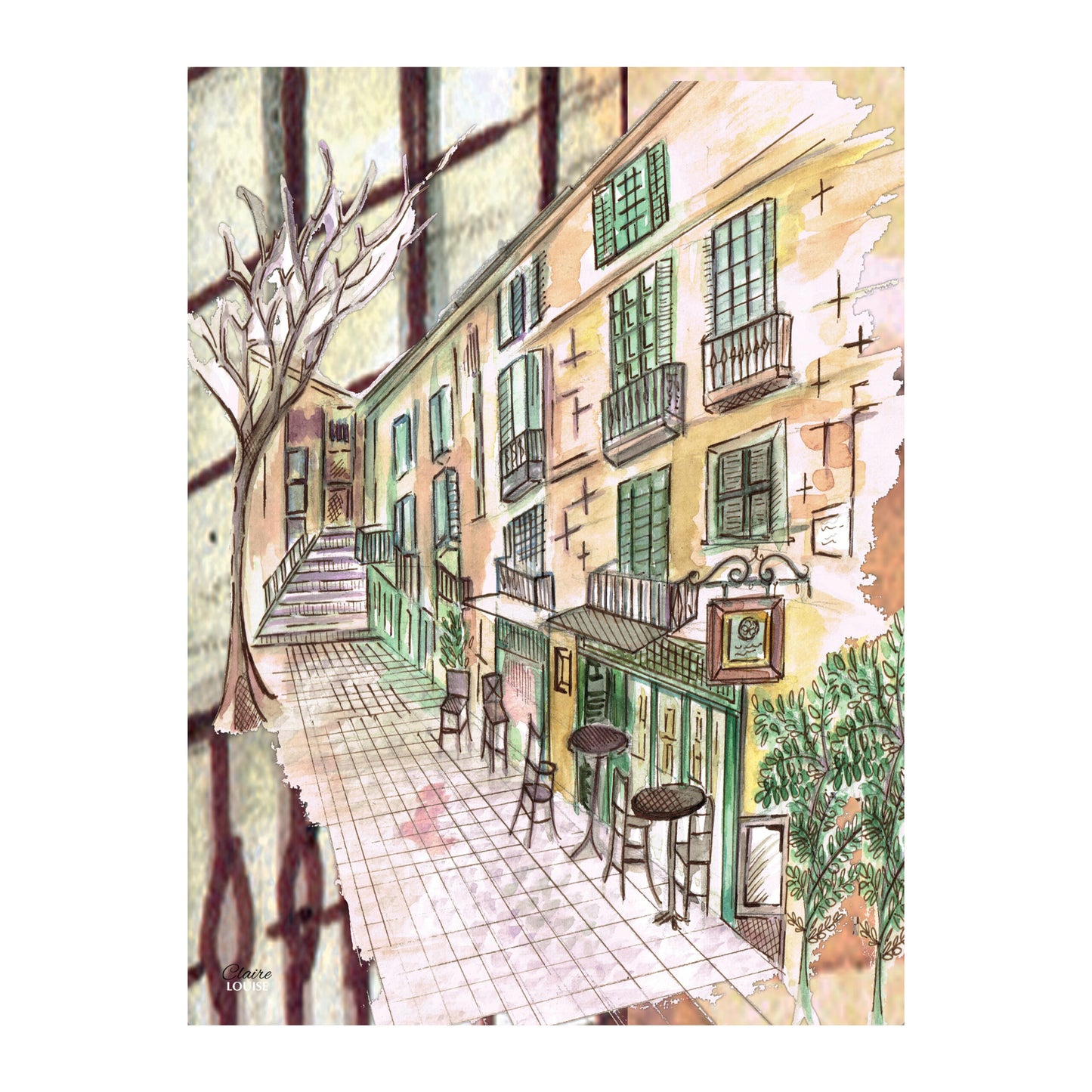 Palma Cafe Culture Glass Wall Art