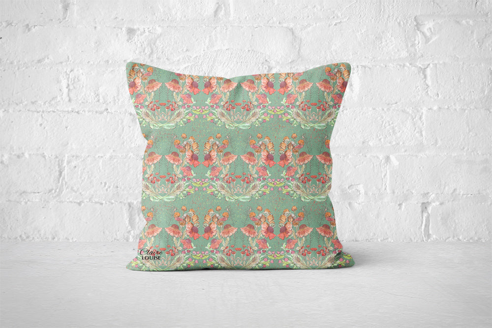 Peach Daisies Garden Blooms Cushion