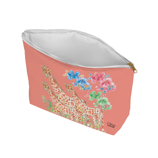 Peach Fuzz Giraffes Cosmetic Bag