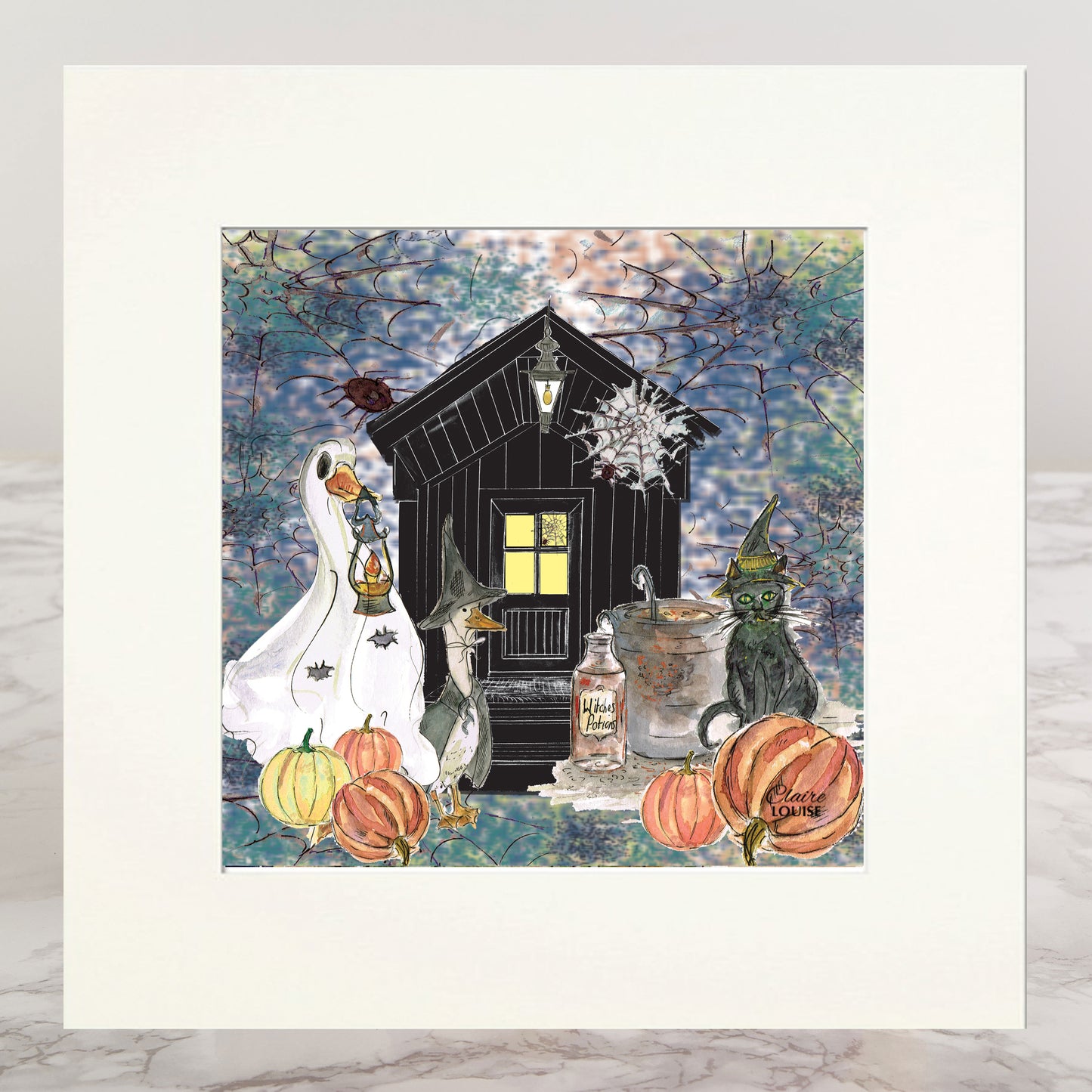 Halloween at the Potting Shed Mounted Print