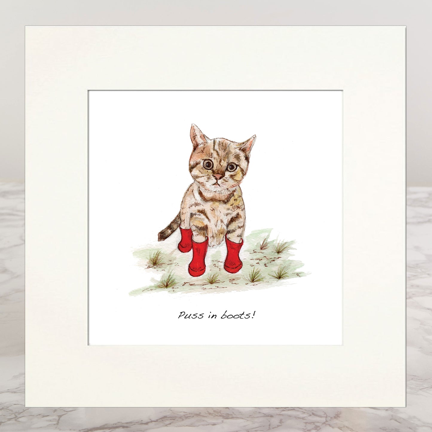 Puss in Boots Mounted Print