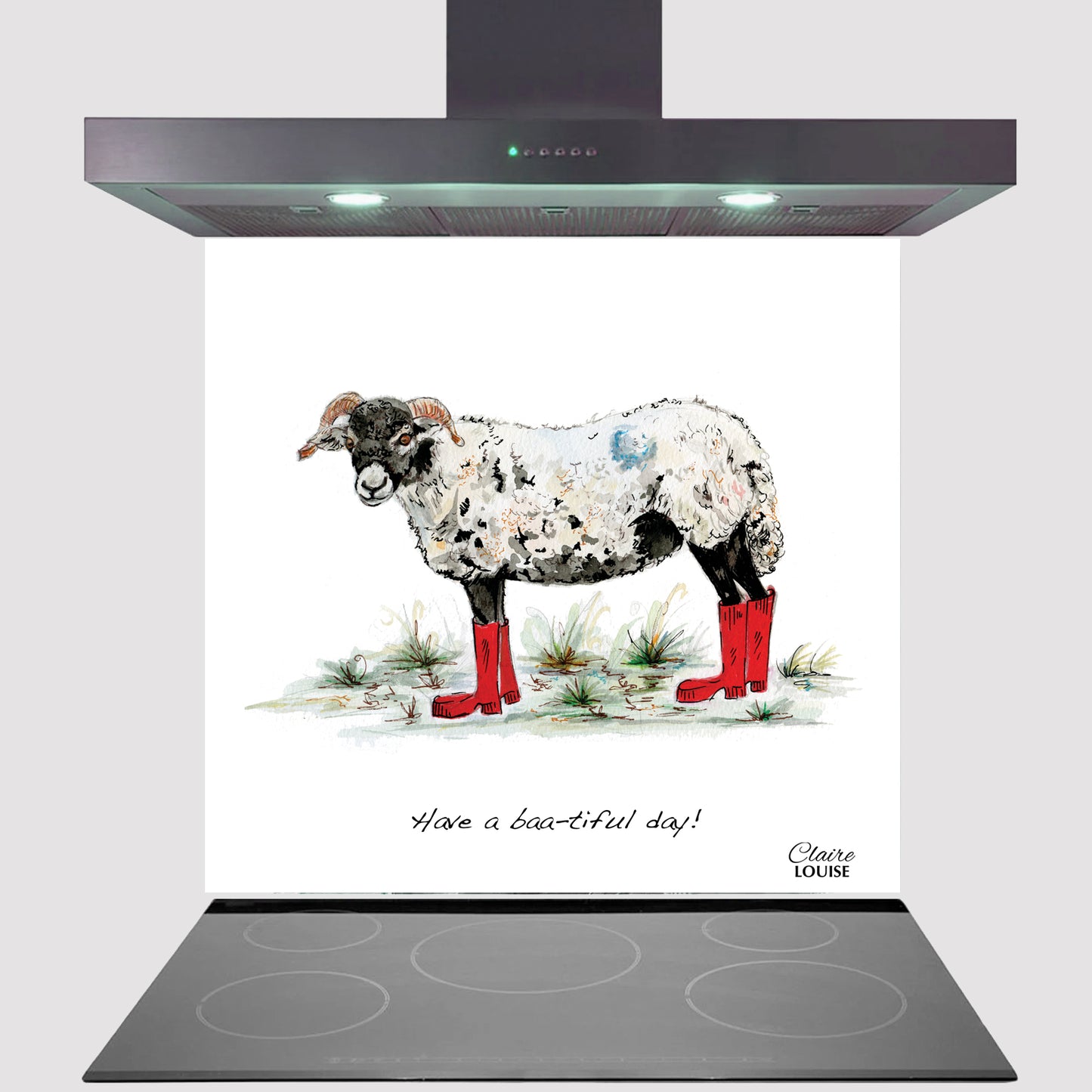 Sheep In Boots Kitchen Glass Splashback