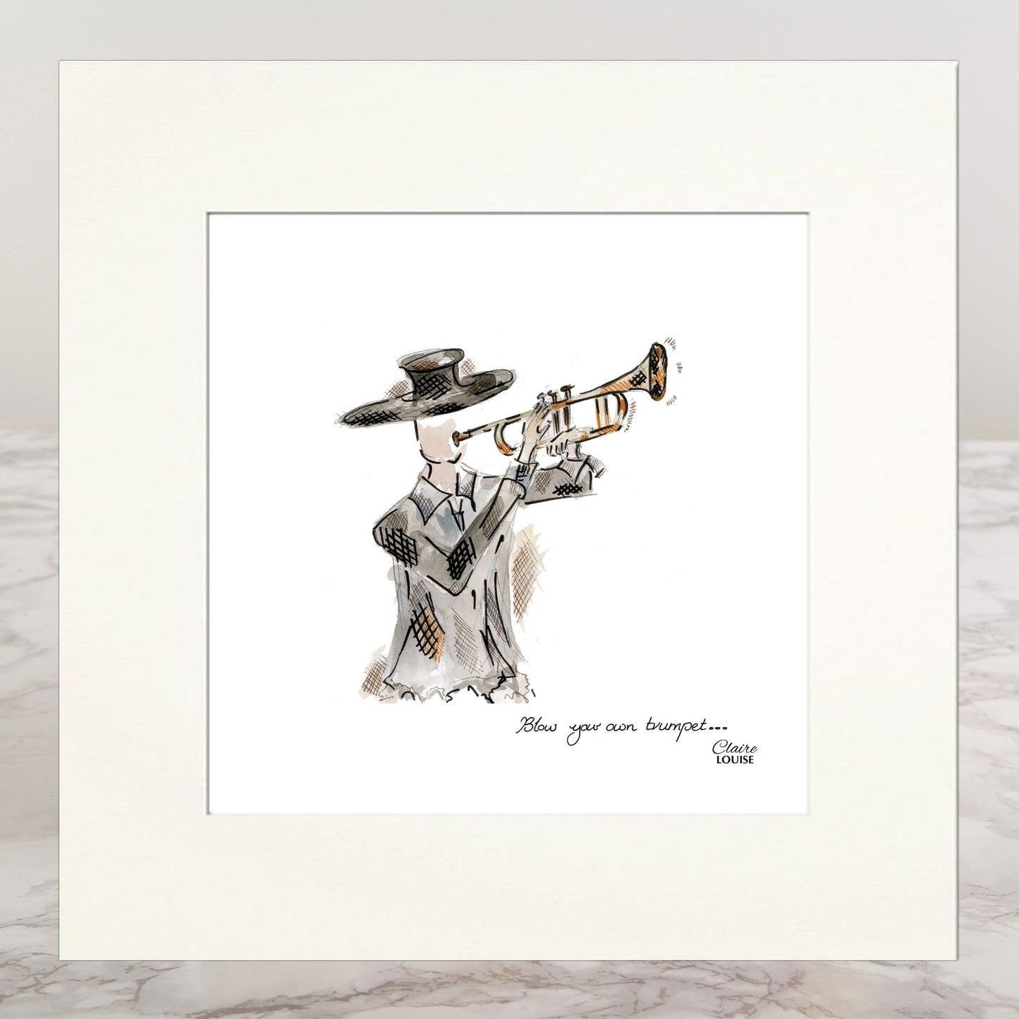 Blow Your Own Trumpet Mounted Print