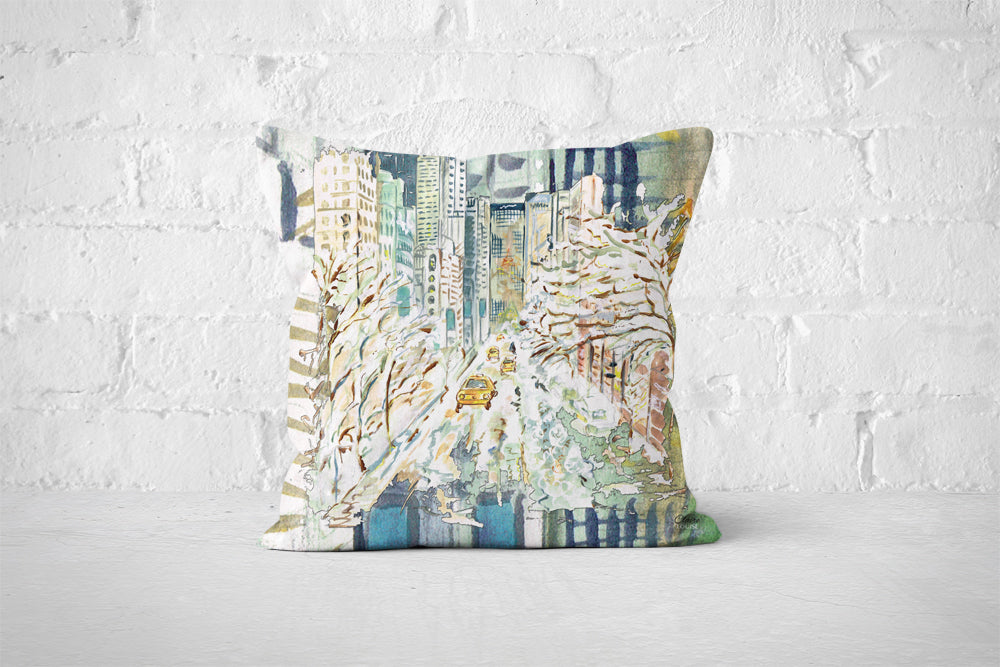 Snowy New York Cushion