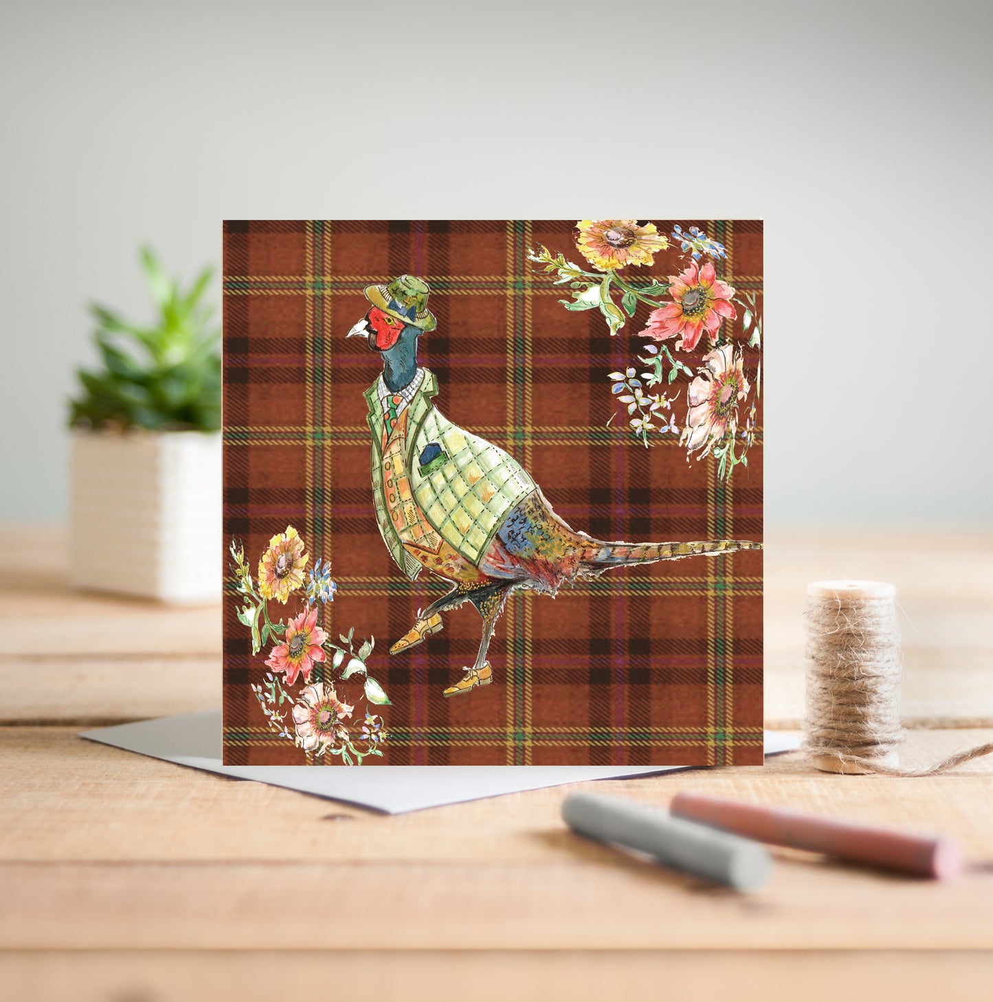 Tweed Pheasant Greetings Card - Pack of 6